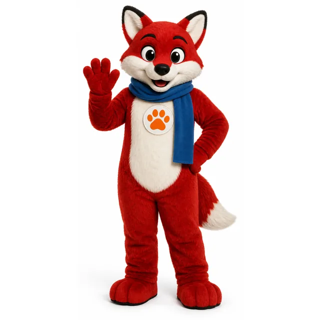 Studiovisualisatie van een mascotte
